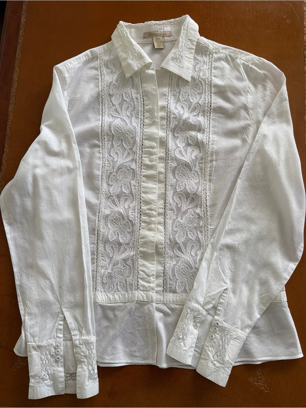 White Embroidered Button-Up Blouse - Sonoma